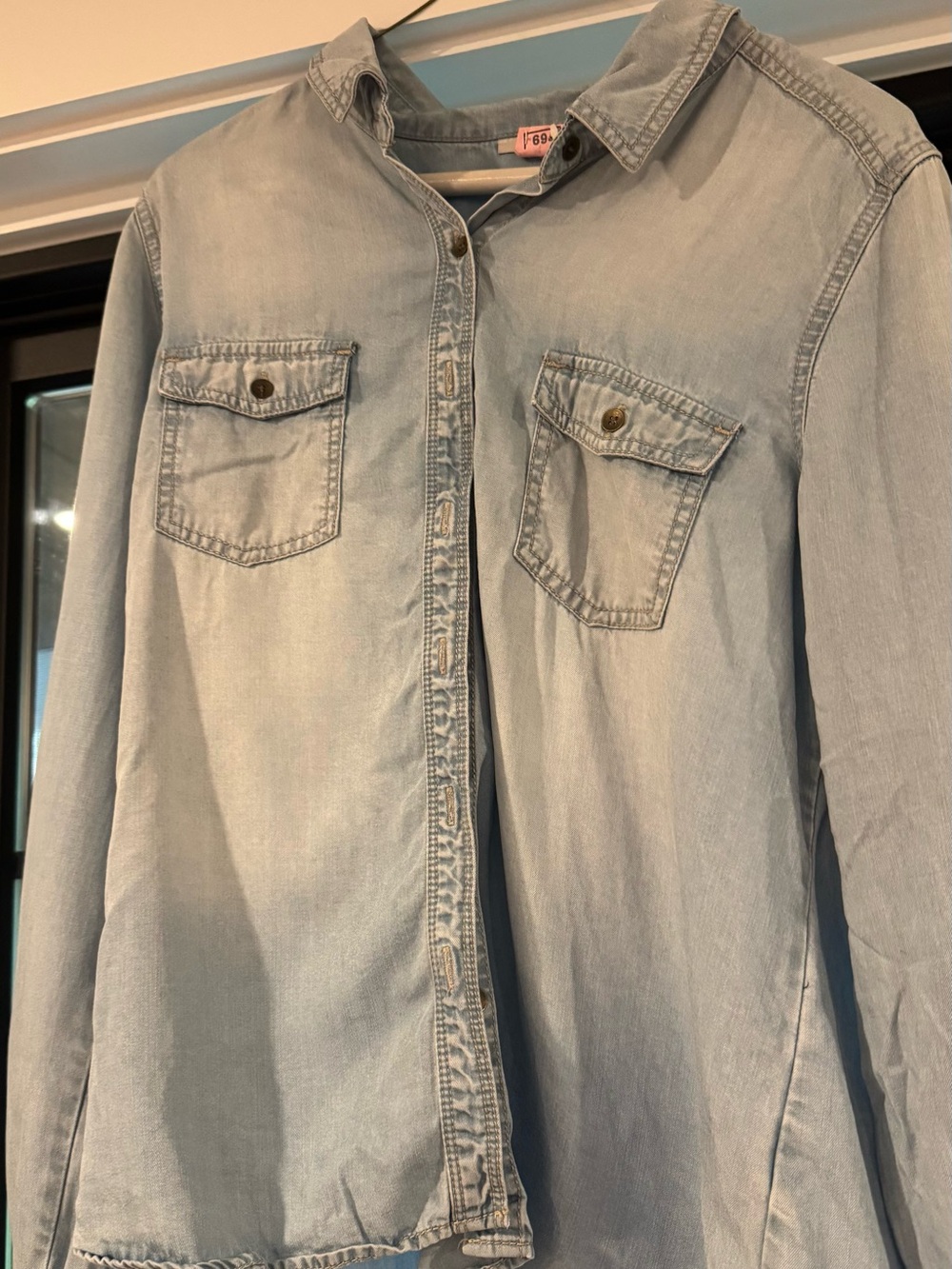 Halogen Light Blue Denim Shirt Jacket - Women Large Petite
